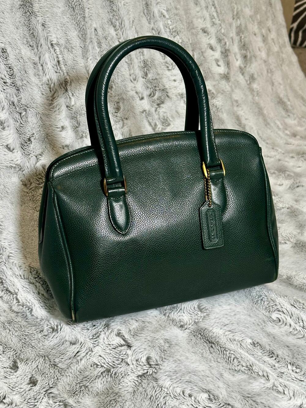 Vintage Coach Madison Sutton 4410 Forest Green Leather Satchel Italy